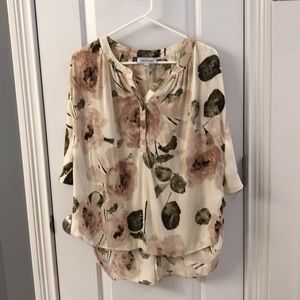 Cream three-quarter sleeve blouse